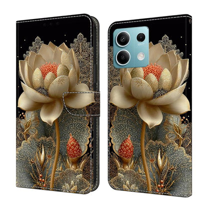 Crystal-Like Painted Vegan Leather Phone Case, For Redmi K70E / Poco X6 Pro, For Redmi Note 13 5G, For Redmi Note 13 Pro+, For Redmi Note 13 Pro 5G