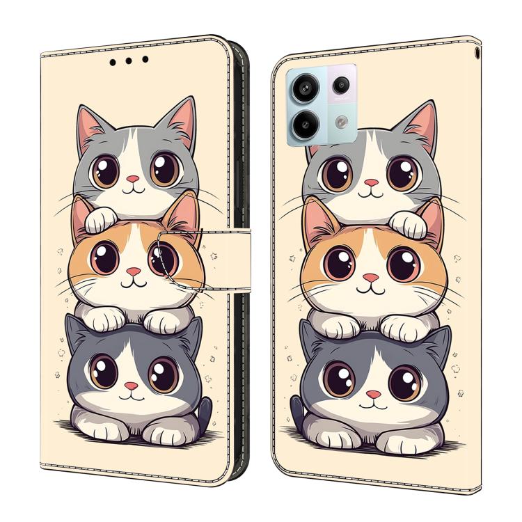 Crystal-Like Painted Vegan Leather Phone Case, For Redmi Note 13 Pro 4G, For Redmi Note 13 4G, For Redmi 13C 4G 5G, For Redmi K70E / Poco X6 Pro, For Redmi Note 13 5G, For Redmi Note 13 Pro+, For Redmi Note 13 Pro 5G