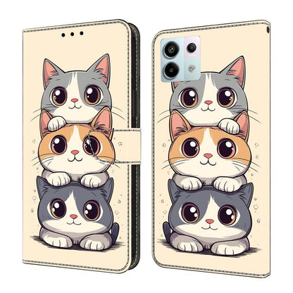 Crystal-Like Painted Vegan Leather Phone Case, For Redmi Note 13 Pro 4G, For Redmi Note 13 4G, For Redmi 13C 4G 5G, For Redmi K70E / Poco X6 Pro, For Redmi Note 13 5G, For Redmi Note 13 Pro+, For Redmi Note 13 Pro 5G