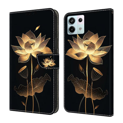 Crystal-Like Painted Vegan Leather Phone Case, For Redmi Note 13 Pro 4G, For Redmi Note 13 4G, For Redmi 13C 4G 5G, For Redmi K70E / Poco X6 Pro, For Redmi Note 13 5G, For Redmi Note 13 Pro+, For Redmi Note 13 Pro 5G