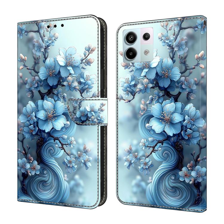 Crystal-Like Painted Vegan Leather Phone Case, For Redmi Note 13 Pro 4G, For Redmi Note 13 4G, For Redmi 13C 4G 5G, For Redmi K70E / Poco X6 Pro, For Redmi Note 13 5G, For Redmi Note 13 Pro+, For Redmi Note 13 Pro 5G