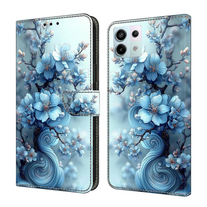 Crystal-Like Painted Vegan Leather Phone Case, For Redmi Note 13 Pro 4G, For Redmi Note 13 4G, For Redmi 13C 4G 5G, For Redmi K70E / Poco X6 Pro, For Redmi Note 13 5G, For Redmi Note 13 Pro+, For Redmi Note 13 Pro 5G