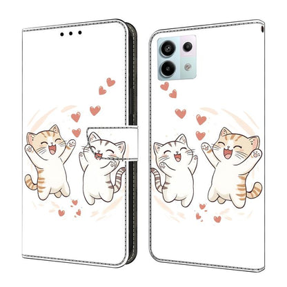 Crystal-Like Painted Vegan Leather Phone Case, For Redmi Note 13 Pro 4G, For Redmi Note 13 4G, For Redmi 13C 4G 5G, For Redmi K70E / Poco X6 Pro, For Redmi Note 13 5G, For Redmi Note 13 Pro+, For Redmi Note 13 Pro 5G