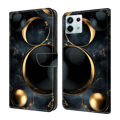 Crystal-Like Painted Vegan Leather Phone Case, For Redmi Note 13 Pro 4G, For Redmi Note 13 4G, For Redmi 13C 4G 5G, For Redmi K70E / Poco X6 Pro, For Redmi Note 13 5G, For Redmi Note 13 Pro+, For Redmi Note 13 Pro 5G