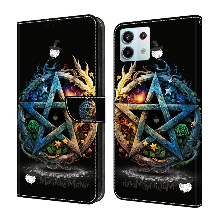 Crystal-Like Painted Vegan Leather Phone Case, For Redmi Note 13 Pro 4G, For Redmi Note 13 4G, For Redmi 13C 4G 5G, For Redmi K70E / Poco X6 Pro, For Redmi Note 13 5G, For Redmi Note 13 Pro+, For Redmi Note 13 Pro 5G