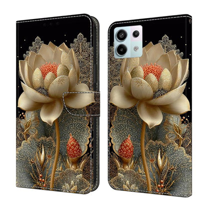 Crystal-Like Painted Vegan Leather Phone Case, For Redmi Note 13 Pro 4G, For Redmi Note 13 4G, For Redmi 13C 4G 5G, For Redmi K70E / Poco X6 Pro, For Redmi Note 13 5G, For Redmi Note 13 Pro+, For Redmi Note 13 Pro 5G