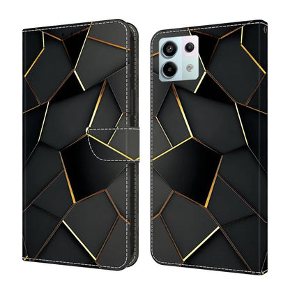 Crystal-Like Painted Vegan Leather Phone Case, For Redmi Note 13 Pro 4G, For Redmi Note 13 4G, For Redmi 13C 4G 5G, For Redmi K70E / Poco X6 Pro, For Redmi Note 13 5G, For Redmi Note 13 Pro+, For Redmi Note 13 Pro 5G