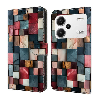 Crystal-Like Painted Vegan Leather Phone Case, For Redmi K70E / Poco X6 Pro, For Redmi Note 13 5G, For Redmi Note 13 Pro+, For Redmi Note 13 Pro 5G