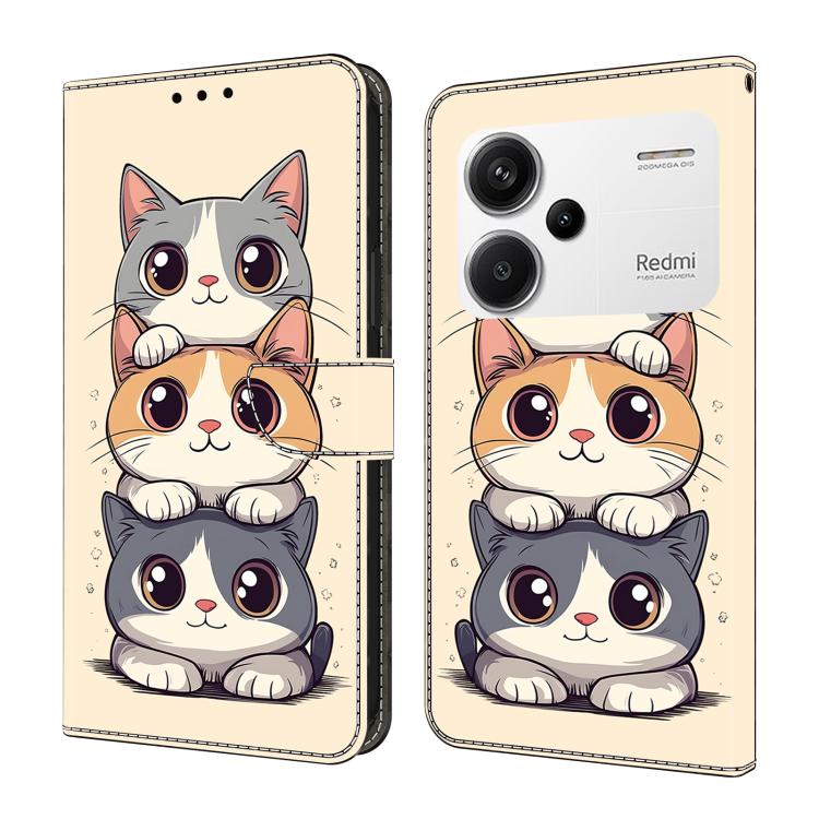 Crystal-Like Painted Vegan Leather Phone Case, For Redmi K70E / Poco X6 Pro, For Redmi Note 13 5G, For Redmi Note 13 Pro+, For Redmi Note 13 Pro 5G