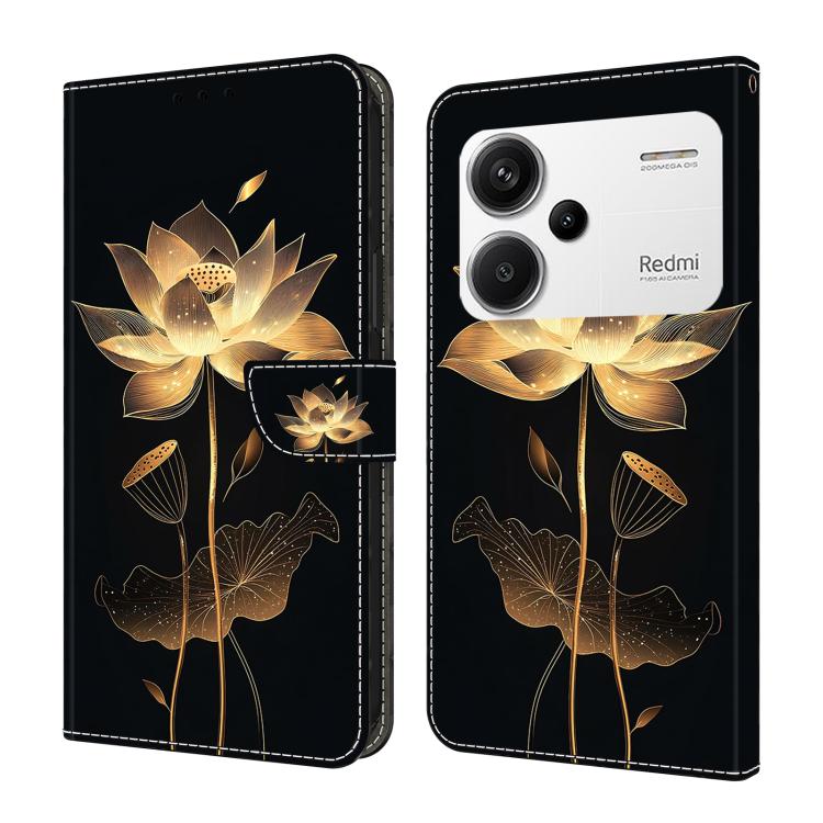 Crystal-Like Painted Vegan Leather Phone Case, For Redmi K70E / Poco X6 Pro, For Redmi Note 13 5G, For Redmi Note 13 Pro+, For Redmi Note 13 Pro 5G