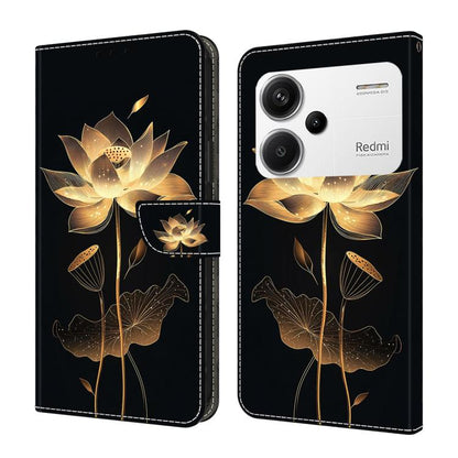 Crystal-Like Painted Vegan Leather Phone Case, For Redmi K70E / Poco X6 Pro, For Redmi Note 13 5G, For Redmi Note 13 Pro+, For Redmi Note 13 Pro 5G