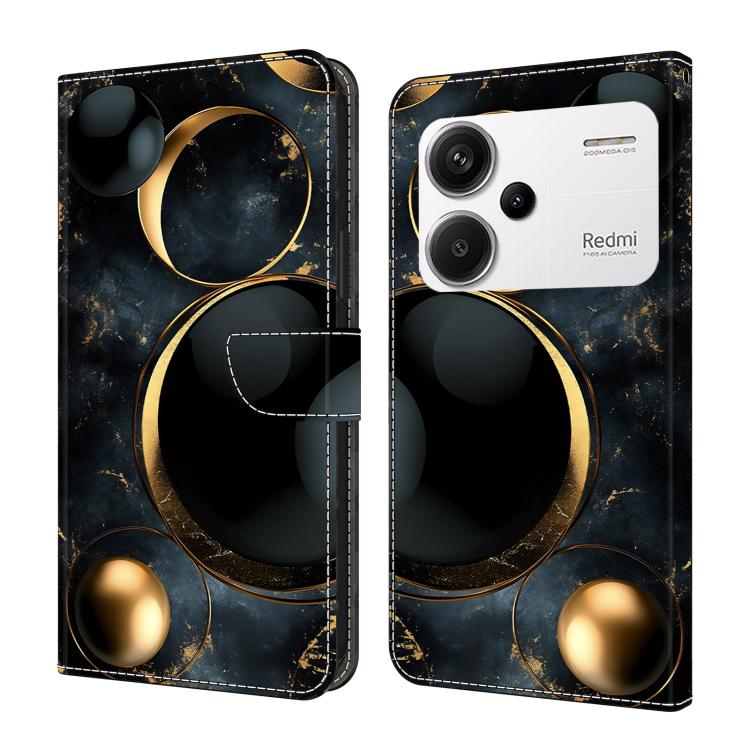 Crystal-Like Painted Vegan Leather Phone Case, For Redmi K70E / Poco X6 Pro, For Redmi Note 13 5G, For Redmi Note 13 Pro+, For Redmi Note 13 Pro 5G
