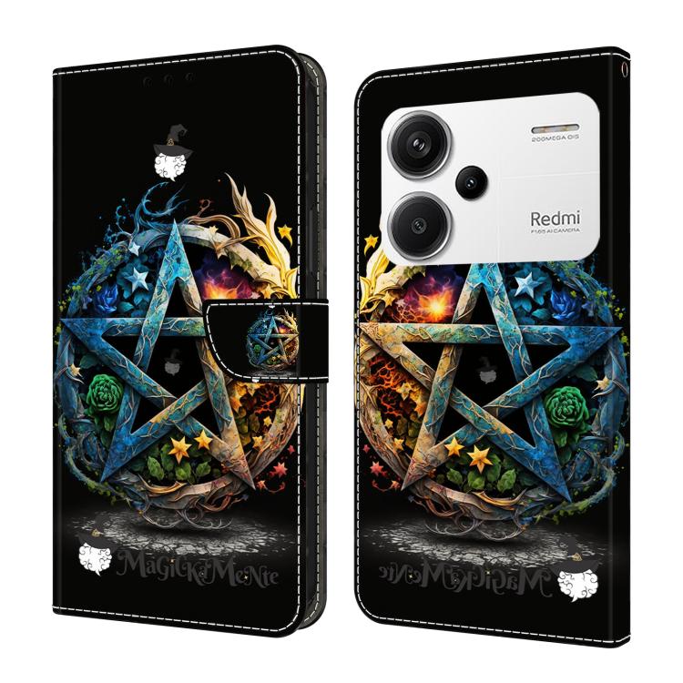 Crystal-Like Painted Vegan Leather Phone Case, For Redmi K70E / Poco X6 Pro, For Redmi Note 13 5G, For Redmi Note 13 Pro+, For Redmi Note 13 Pro 5G