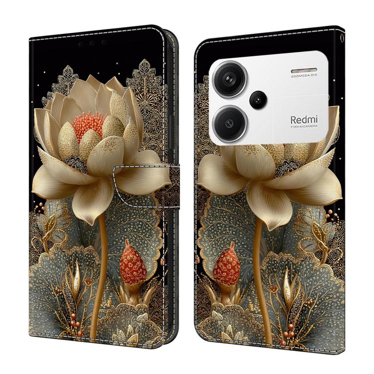 Crystal-Like Painted Vegan Leather Phone Case, For Redmi K70E / Poco X6 Pro, For Redmi Note 13 5G, For Redmi Note 13 Pro+, For Redmi Note 13 Pro 5G