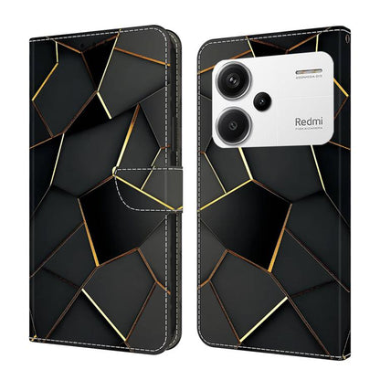 Crystal-Like Painted Vegan Leather Phone Case, For Redmi K70E / Poco X6 Pro, For Redmi Note 13 5G, For Redmi Note 13 Pro+, For Redmi Note 13 Pro 5G