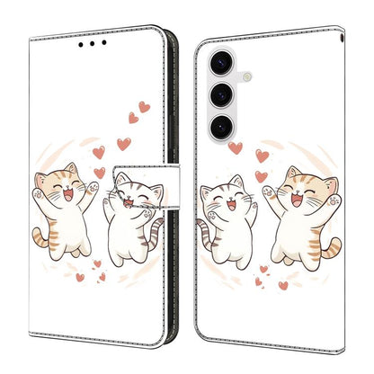 Crystal-Like Painted Vegan Leather Phone Case, For Samsung Galaxy S24 FE 5G, For Samsung Galaxy S24 Ultra 5G, For Samsung Galaxy S23 Ultra 5G, For Samsung Galaxy S23+ 5G, For Samsung Galaxy S23 5G