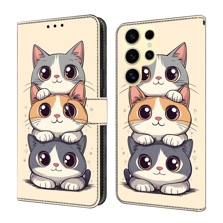 Crystal-Like Painted Vegan Leather Phone Case, For Samsung Galaxy S24 FE 5G, For Samsung Galaxy S24 Ultra 5G, For Samsung Galaxy S23 Ultra 5G, For Samsung Galaxy S23+ 5G, For Samsung Galaxy S23 5G