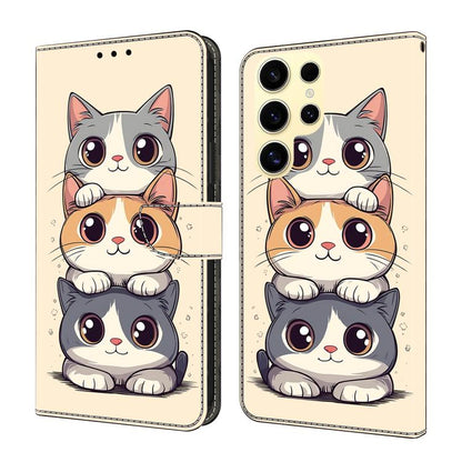 Crystal-Like Painted Vegan Leather Phone Case, For Samsung Galaxy S24 FE 5G, For Samsung Galaxy S24 Ultra 5G, For Samsung Galaxy S23 Ultra 5G, For Samsung Galaxy S23+ 5G, For Samsung Galaxy S23 5G