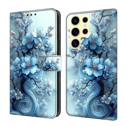 Crystal-Like Painted Vegan Leather Phone Case, For Samsung Galaxy S24 FE 5G, For Samsung Galaxy S24 Ultra 5G, For Samsung Galaxy S23 Ultra 5G, For Samsung Galaxy S23+ 5G, For Samsung Galaxy S23 5G