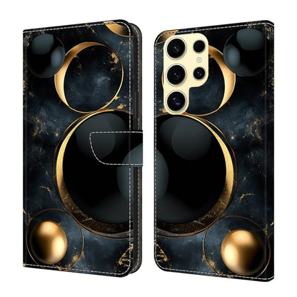 Crystal-Like Painted Vegan Leather Phone Case, For Samsung Galaxy S24 FE 5G, For Samsung Galaxy S24 Ultra 5G, For Samsung Galaxy S23 Ultra 5G, For Samsung Galaxy S23+ 5G, For Samsung Galaxy S23 5G