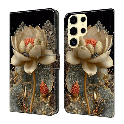 Crystal-Like Painted Vegan Leather Phone Case, For Samsung Galaxy S24 FE 5G, For Samsung Galaxy S24 Ultra 5G, For Samsung Galaxy S23 Ultra 5G, For Samsung Galaxy S23+ 5G, For Samsung Galaxy S23 5G