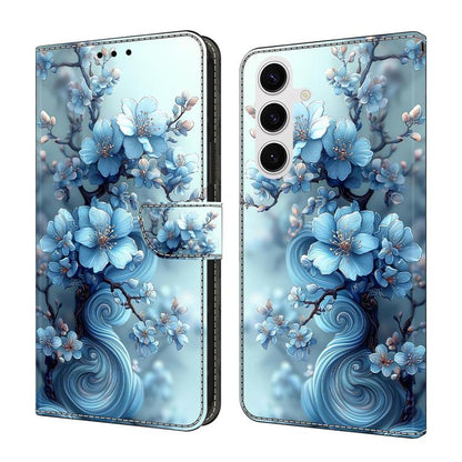 Crystal-Like Painted Vegan Leather Phone Case, For Samsung Galaxy S24 FE 5G, For Samsung Galaxy S24 Ultra 5G, For Samsung Galaxy S23 Ultra 5G, For Samsung Galaxy S23+ 5G, For Samsung Galaxy S23 5G
