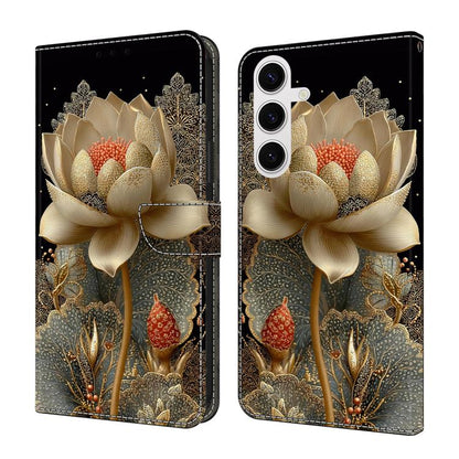 Crystal-Like Painted Vegan Leather Phone Case, For Samsung Galaxy S24 FE 5G, For Samsung Galaxy S24 Ultra 5G, For Samsung Galaxy S23 Ultra 5G, For Samsung Galaxy S23+ 5G, For Samsung Galaxy S23 5G