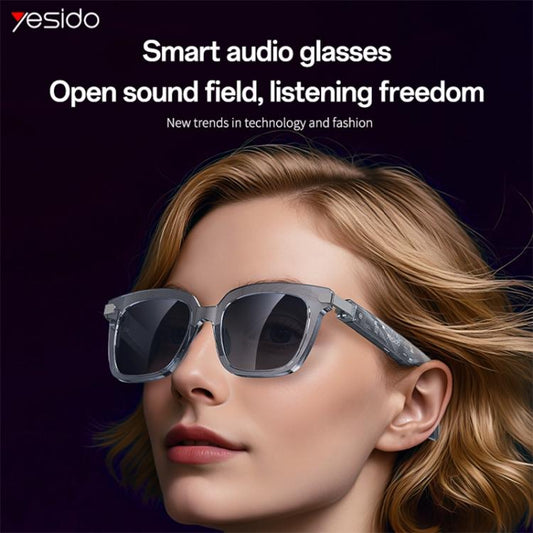 Lunettes intelligentes Yesido IO41 compatibles Bluetooth, étanches IP54, appels HD, confort audio à oreille ouverte, IO41