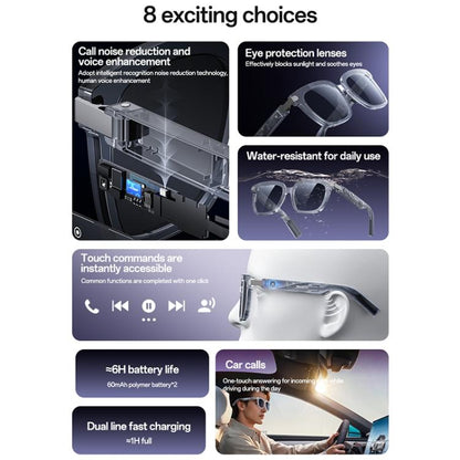 Yesido IO41 Smart Bluetooth-Compatible Glasses, IP54 Waterproof, HD Call, Open-Ear Audio Comfort, IO41