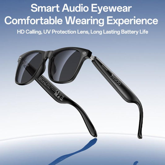 Lunettes audio intelligentes Yesido IO38, lunettes de soleil compatibles Bluetooth 5.0 avec son Hi-Fi, appels mains libres, chargement magnétique et longue autonomie, IO38