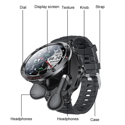 Yesido IO50 Smart Watch with TWS Earbuds, 2-in-1 Bluetooth-Compatible Smartwatch with Charging Box, 1.46 inch HD Display, NFC