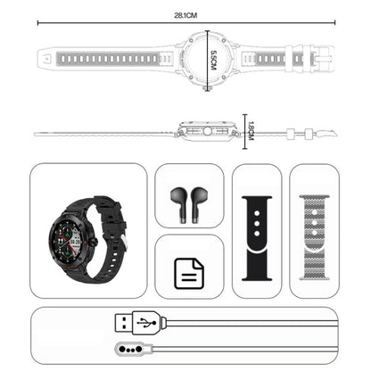 Yesido IO50 Smart Watch with TWS Earbuds, 2-in-1 Bluetooth-Compatible Smartwatch with Charging Box, 1.46 inch HD Display, NFC