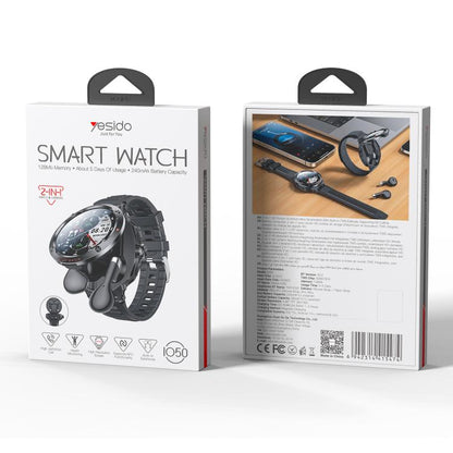 Yesido IO50 Smart Watch with TWS Earbuds, 2-in-1 Bluetooth-Compatible Smartwatch with Charging Box, 1.46 inch HD Display, NFC