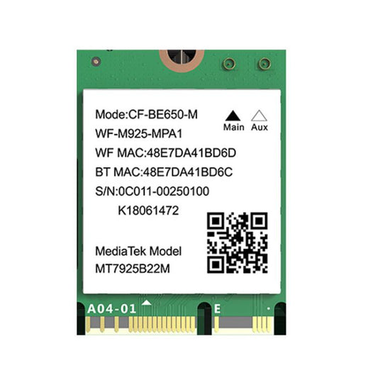 COMFAST CF-BE650-M Carte réseau sans fil pour ordinateur portable Interface M.2 tri-bande WiFi7 6500 Mbps, module WiFi CF-BE650-M