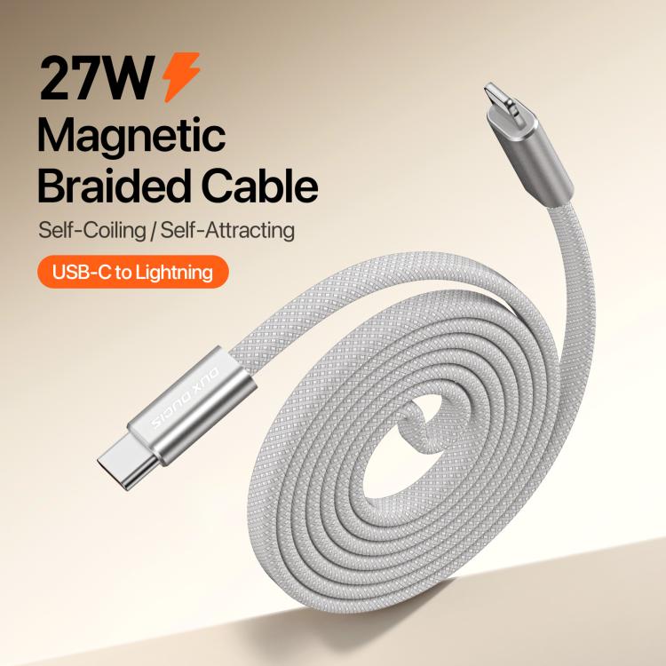 DUX DUCIS AUTO Series 27W Type-C to 8 Pin Magnetic Nylon Braided Data Cable, Length: 1m, Type-C to 8 Pin