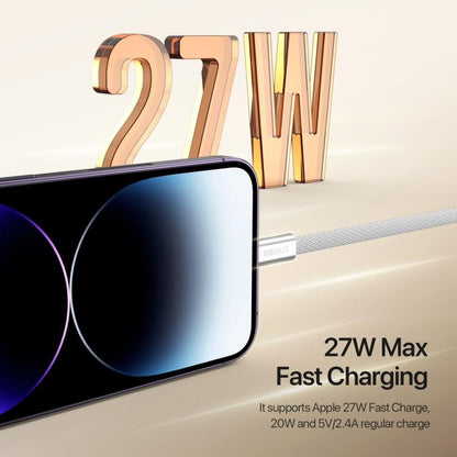 DUX DUCIS AUTO Series 27W Type-C to 8 Pin Magnetic Nylon Braided Data Cable, Length: 1m, Type-C to 8 Pin