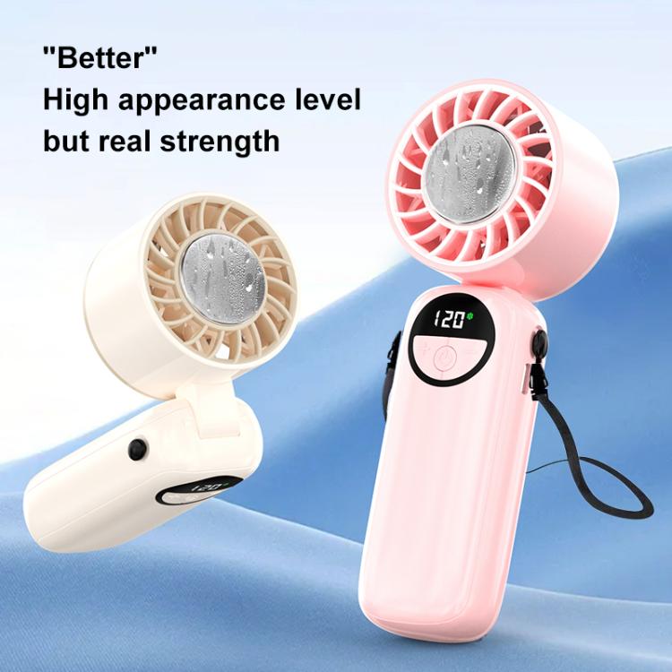S-11 Ventilateur portable pliable avec bandeau cervical, affichage LED et glace