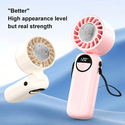 S-11 Ventilateur portable pliable avec bandeau cervical, affichage LED et glace