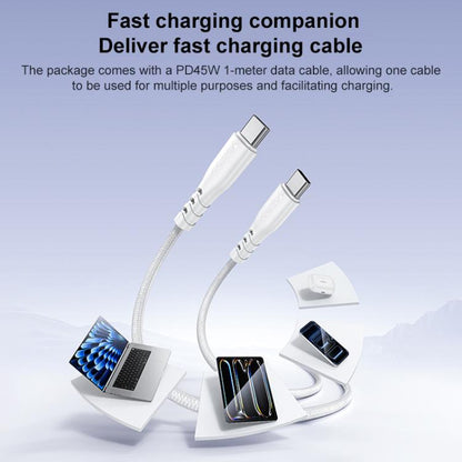 Yesido PD45W Dual Type-C Fast Charger Kit with Type-C to Type-C Cable, US Plug, EU Plug, UK Plug