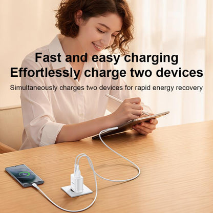 Yesido YC106 PD20W USB-C / Type-C and QC18W USB-A Dual Ports Charger Set with Type-C to Type-C Cable, YC106