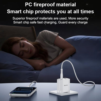 Yesido YC106 PD20W USB-C / Type-C and QC18W USB-A Dual Ports Charger Set with Type-C to Type-C Cable, YC106