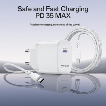Yesido YC107 PD35W USB-C / Type-C Single Port Fast Charger Set with Type-C to Type-C Cable, YC107