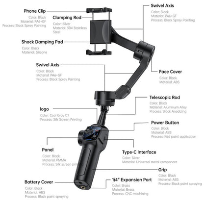 Yesido SF32 Telescopic 3-Axis Gimbal Selfie Stick, SF32