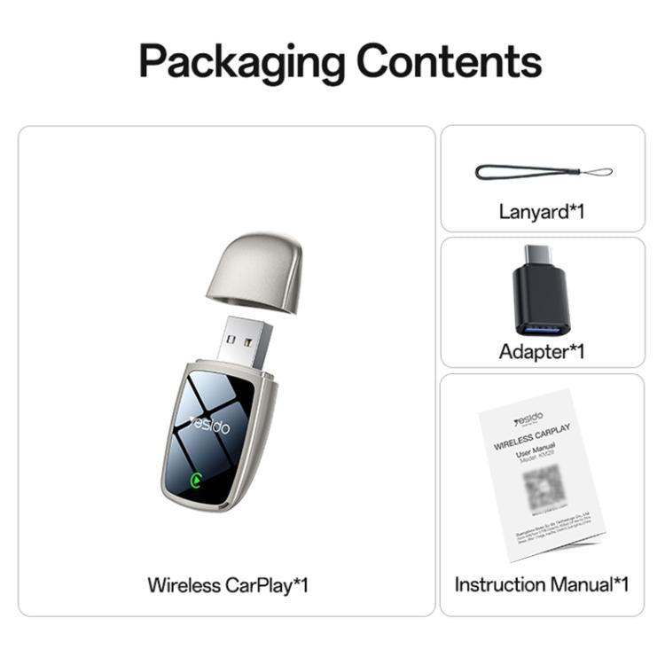 Yesido KM29 Wired to Wireless CarPlay Converter, KM29