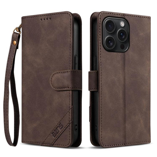 AZNS A2 Series Tri-Card Wallet RFID Vegan Leather Phone Case with Strap, For iPhone 13 Pro Max, For iPhone 13 Pro, For iPhone 13, For iPhone 12, For iPhone 12 Pro Max, For iPhone 12 Pro, For iPhone 11 Pro Max, For iPhone 11, For iPhone 11 Pro