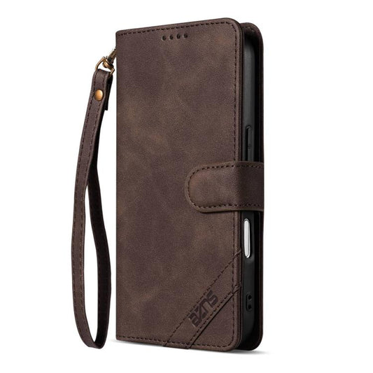 AZNS A2 Series Tri-Card Wallet RFID Vegan Leather Phone Case with Strap, For iPhone 18 Pro, For iPhone 18 Pro Max, For iPhone 17e / 16e, For iPhone 17 Pro Max, For iPhone 17 Pro, For iPhone 17, For iPhone Air, For iPhone 16 Pro Max, For iPhone 16 Pro  ...