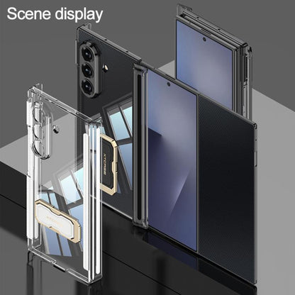 GKK Double Magnetic Hinge Folding Full Coverage Phone Case with Supercar Wristband Rotating Holder, For Samsung Galaxy Z TriFold