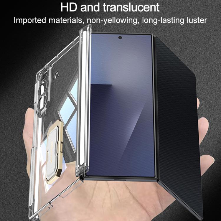 GKK Double Magnetic Hinge Folding Full Coverage Phone Case with Supercar Wristband Rotating Holder, For Samsung Galaxy Z TriFold