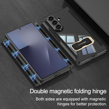 GKK Double Magnetic Hinge Folding Full Coverage Phone Case with Supercar Wristband Rotating Holder, For Samsung Galaxy Z TriFold
