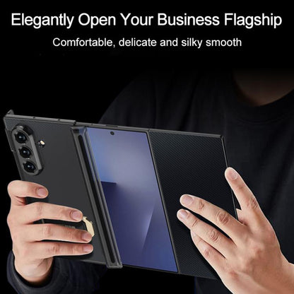 GKK Double Magnetic Hinge Folding Full Coverage Phone Case with Supercar Wristband Rotating Holder, For Samsung Galaxy Z TriFold
